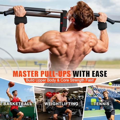 Pull Up Assistance Bands, Heavy Duty Resistance Bands with Handles, Exercise Band with Door Anchor, Adjustable Workout Ban...