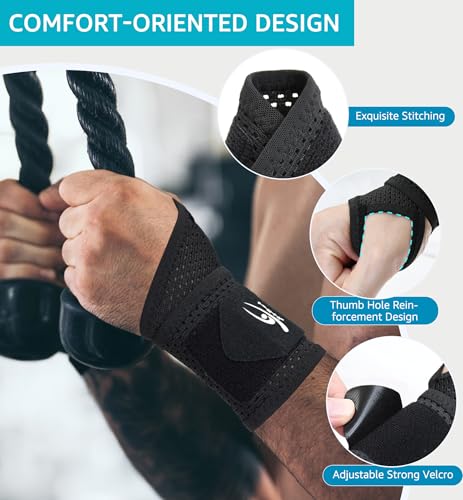 HiRui 2-Pack Ultra-Thin Mesh Wrist Wraps - Breathable, Adjustable Wrist Support for Workouts & Daily Use - Unisex Wrist Br...