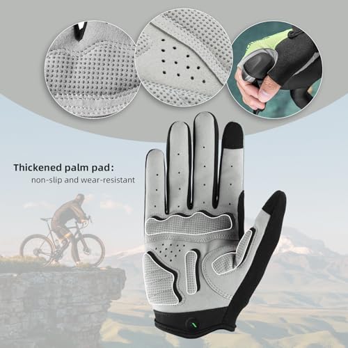 ROCKBROS Men's Cycling Gloves with SBR Pad, Anti-Slip, Breathable for Spring, Autumn Sports Riding