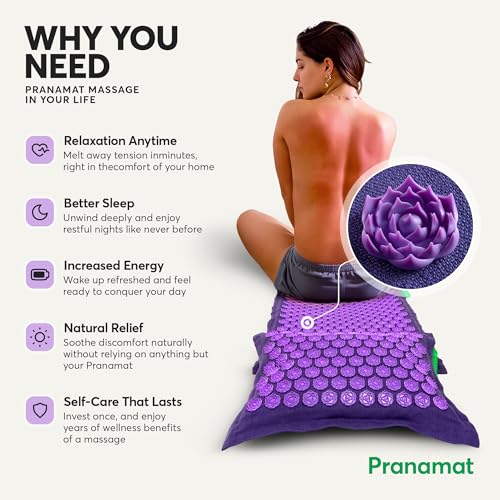 Pranamat Acupressure Large Mat with Regular & Moon Pillow Set, Premium Acupressure Therapy for Pain Relief and Relaxation,...