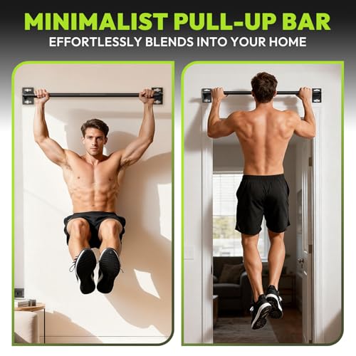 HANDBODE Pull Up Bar for Doorway and Wall Mount - Chin Up Bars for Home Gym, 39 in / 52 in Upper Body Workout Equipment wi...