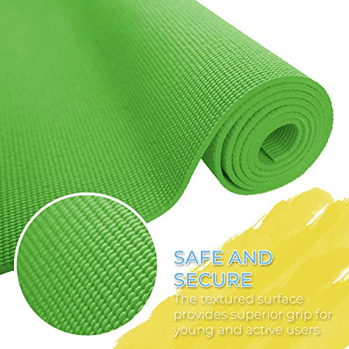 Hello Fit Kids Yoga Mats, 60" x 24" Exercise Mats, 4mm Non Slip Yoga Mat for Boys and Girls, Easy to Clean Kid's Workout M...