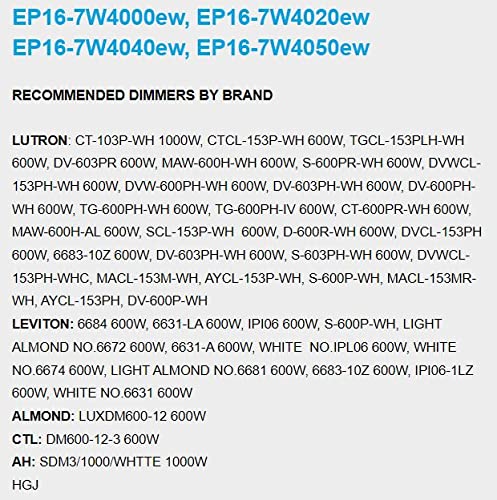 Euri Lighting Dimmable Led Par16 7W Bright White 4000K, 500Lm, E26 Base, Model Ep16-7W4040Ew, Damp Rated, Energy