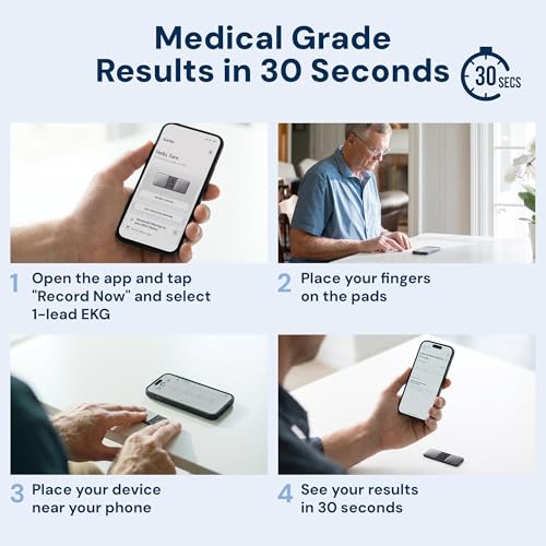 KardiaMobile 1-Lead EKG Monitor, Medical-Grade FDA-Cleared Personal Heart Monitor, Detects Normal, AFib & Arrhythmias, Unl...