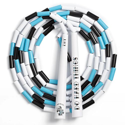 Elite Jumps - Do Hard Things Edge Beaded Jump Rope - For All Ages - Durable & Lightweight - 10ft Long Adjustable Rope - Ta...