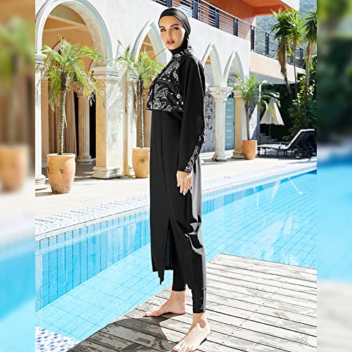 Muslim Swimsuits for Women Modest Islamic Arabic Swimwear Burkini Full Cover Hijab Top Pants Swimming Cap Bathing Suits