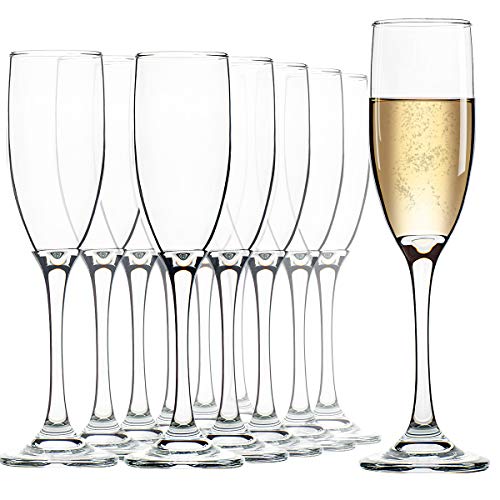 UMEIED Champagne Flutes Set of 12, 6 Oz Premium Champagne Glasses for Parties, Weddings, Classic Sparkling Wine Glass, Cry...