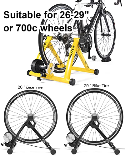 Bike Trainer, Magnetic Bicycle Stationary Stand for Indoor Exercise Riding, 26-29" & 700C Wheels, Quick Release Skewer & F...