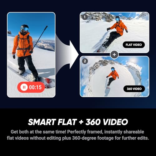 Insta360 X5 Ski Bundle - Waterproof 8K 360 Camera, Invisible Selfie Stick Effect, Leading Low Light, Rugged & Replaceable ...