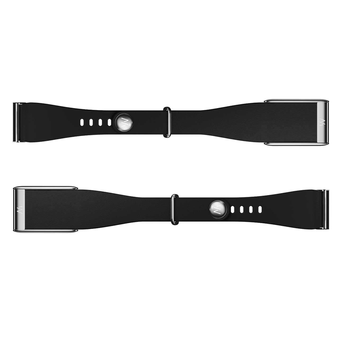 WHOOP LeatherLuxe Band – Compatible with 5.0, One, & Peak – Genuine Italian Leather Accessory, Tapered Black with Titanium, Size S – Not Compatible with Gen 4