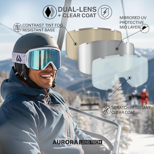 Wildhorn Cristo Ski Goggles Men Women 100% UV Anti-Fog OTG Snowboard Goggles- US Ski Team Official Supplier- Snow Goggles
