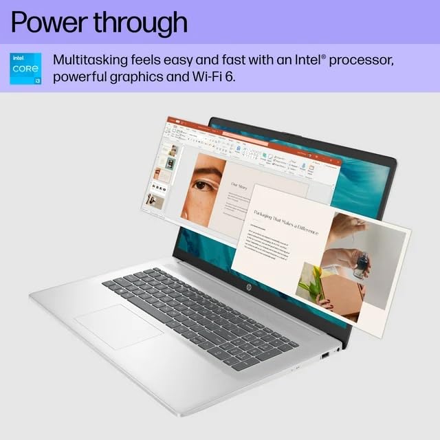 Hp 17.3 Laptop For Student And Business, Fhd Ips Anti-Glare Display, Intel I3-N305, Intel Uhd Graphics, Fingerprint, Wi-Fi 6, Bl