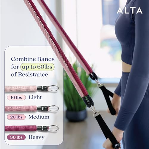 ALTA Resistance Tube Bands for Women - Full Kit Resistance Bands for Working Out with Handles, Ankle Straps, Door Anchor –...