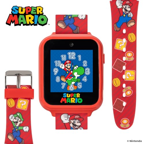 Super Mario Kids Interactive Smartwatch with Camera, Custom Watch Faces – Fits Wrists 5.5'' to 8''