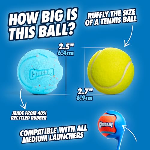 Chuckit! Rebounce Ball Dog Toy - Bouncy Fetch Balls for Dogs 20-60 lbs - Made from Durable Rubber - Outdoor Pet Toys - Siz...