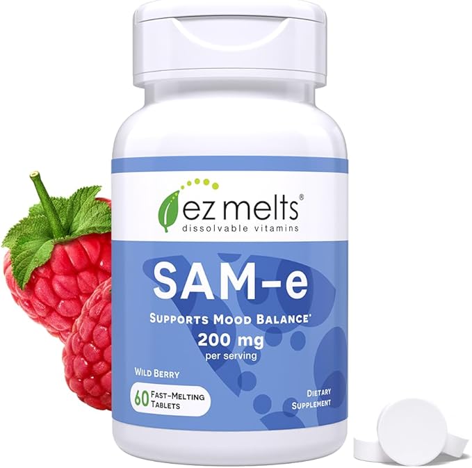 EZ Melts Dissolvable SAM-e Supplement 200 mg, Sugar-Free, 1-Month Supply