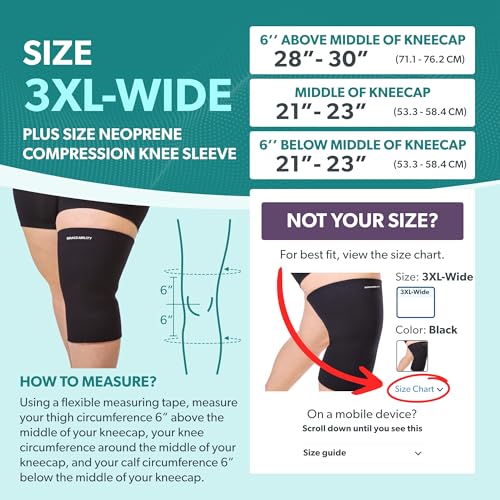 BraceAbility Plus Size Neoprene Knee Sleeve - Compression Support Brace for Bariatric Women or Men with Arthritis Joint Pa...