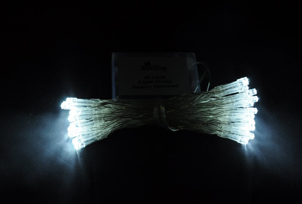 Karlling Battery Operated 40 LED Fairy Light String for Wedding Party Decorations, White, Plastic