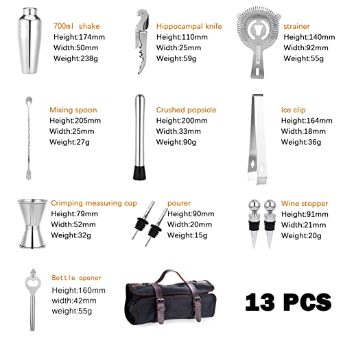 TREELF Portable Bartender Bag Travel Bartender Bag Canavs Bar Kit Bag for Carrying Bar Tools Perfect Storage (Bag Only) (B...
