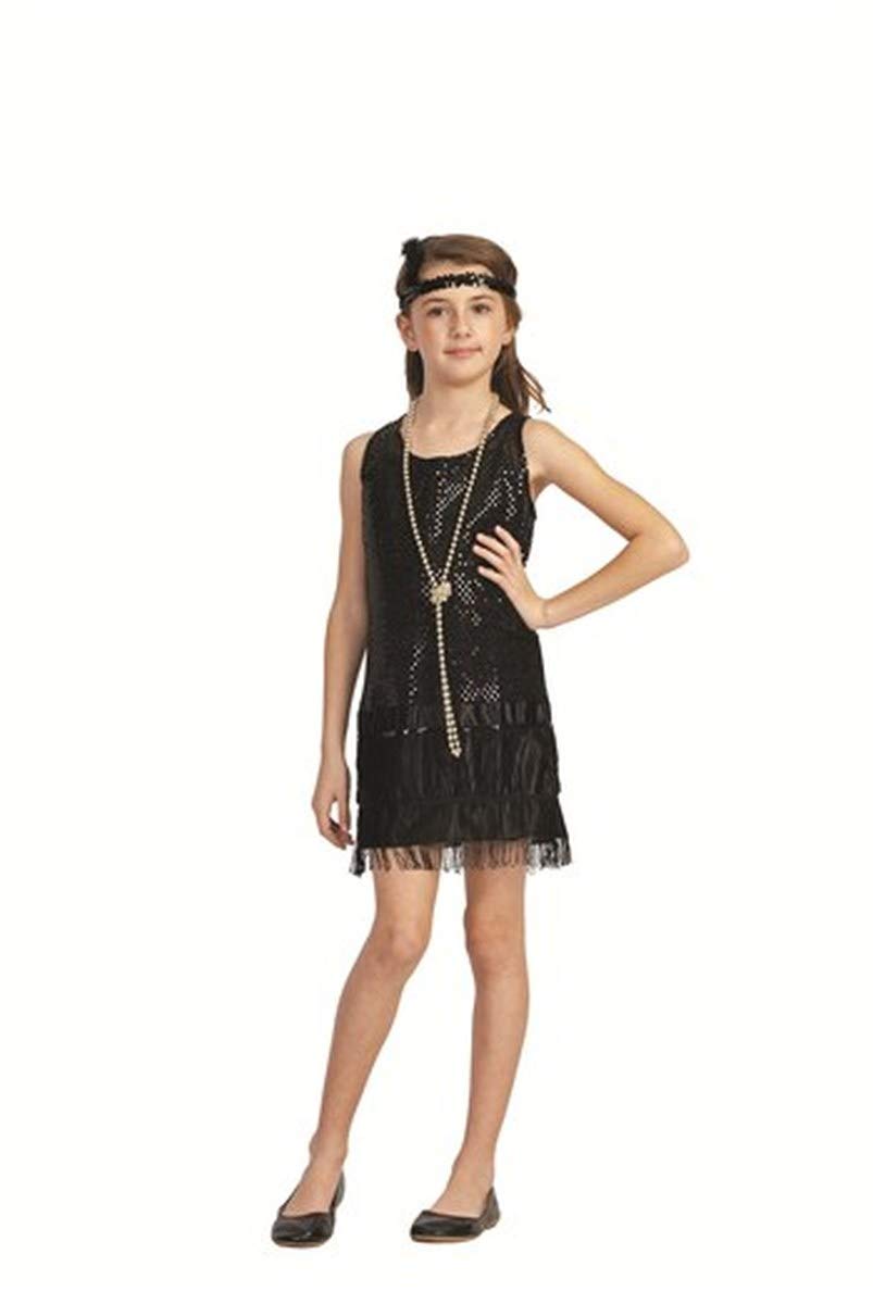 Sequin Flapper-Silver, Lrg Chd