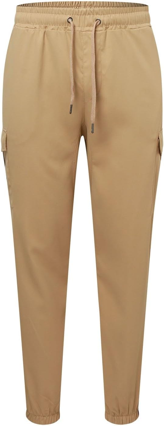 Mens Joggers Pants Cotton Drawstring Workout Classic Fit Comfy Cargo Pants Casual Trendy Lightweight Hiking Outdoor Trousers