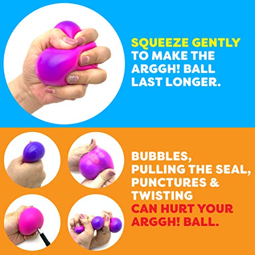 Power Your Fun Arggh Mini Stress Balls for Adults and Kids - 3pk Squishy Stress Balls, Color Changing Resistance Fidget To...