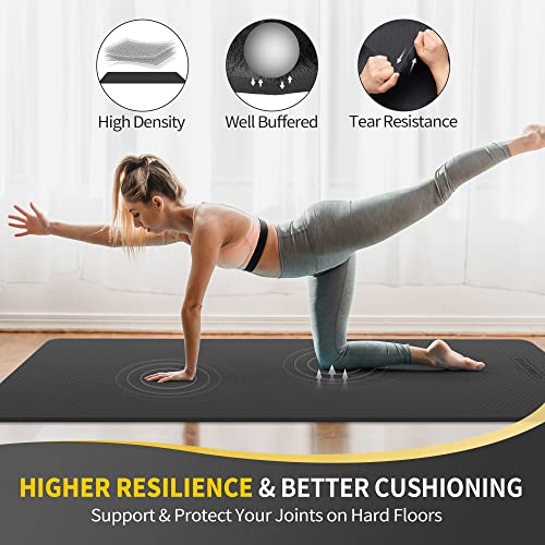 CAMBIVO Extra Wide Yoga Mat for Women and Men (72"/84"x 32"x 1/4") TPE Workout Mat, Non-slip Large Exercise Fitness Mat fo...