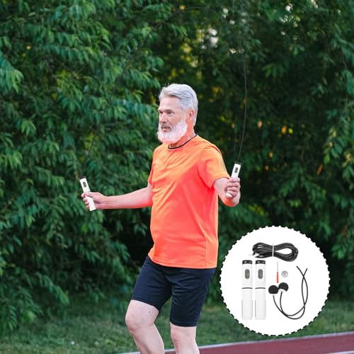 MOBUTOFU Ropeless Digital Jump Rope with Counter Adjustable Indoor Skipping Rope for Fitness Workout for Weight Loss and H...