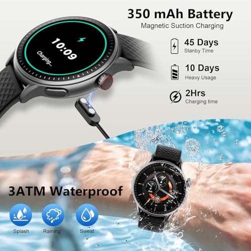 Smart Watch for Men Women, 1.46'' AMOLED Ultra-HD Screen Fitness Tracker with Heart Rate/Sleep/SpO2 Monitor, Answer/Make C...