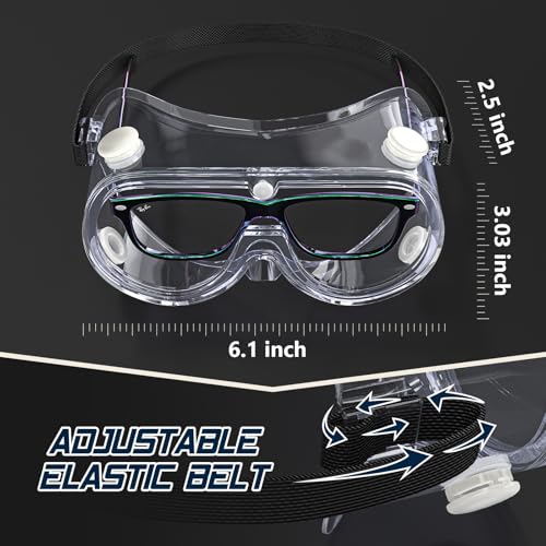 VOOVAO Anti-fog Safety Goggles,Adjustable Chemistry Lab Goggles