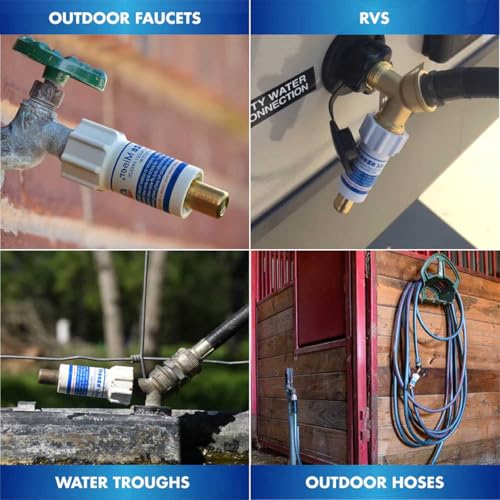 Freeze Miser Outdoor Faucet & Spigot Freeze Protection – Patented Valve Shield, Activates at Water Temperature Below 37°F/...