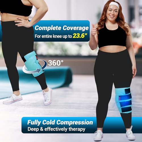 Comfytemp Large Knee Ice Pack Wrap Reusable Gel, FSA Eligible HSA, Knee Cold Compression Brace for Injuries, Pain Relief, ...