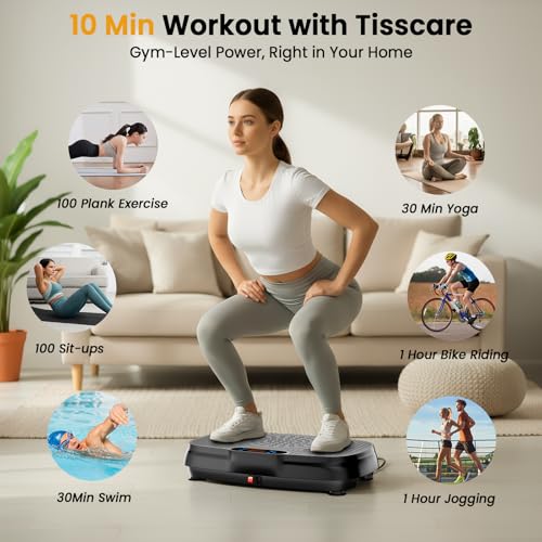 Vibration Plate Exercise Machine: TISSCARE Vibrating Plates for Weight Loss and Lymphatic Drainage, 400lbs Shake Plate Who...