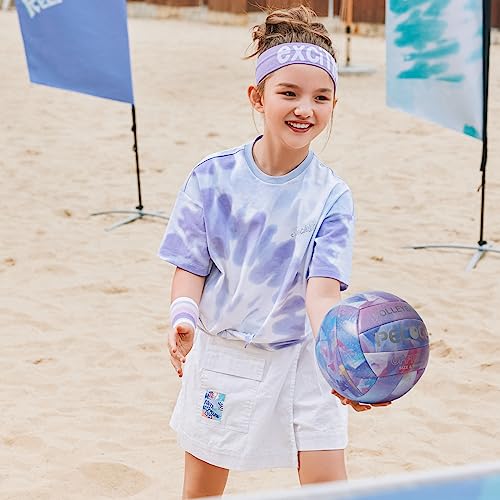PECOGO Volleyball Size 5 PU Leather Soft Indoor Outdoor Volleyballs Sports Training Game Play Ball for Beginner, Teenager,...
