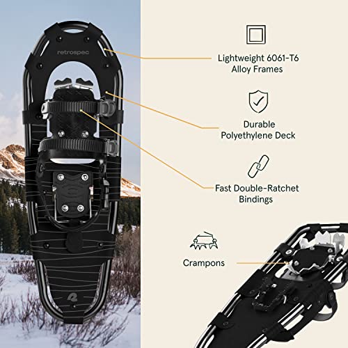 Retrospec Drifter Snowshoes & Trekking Poles Bundle with Adjustable Bindings - Lightweight Aluminum Snow Shoes for Women &...