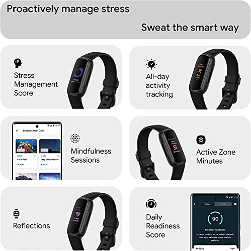 Fitbit Inspire 3 Health & Fitness Activity Tracker (Black) with Workout Intensity, Sleep Tracking, Heart Rate, S & L Band...