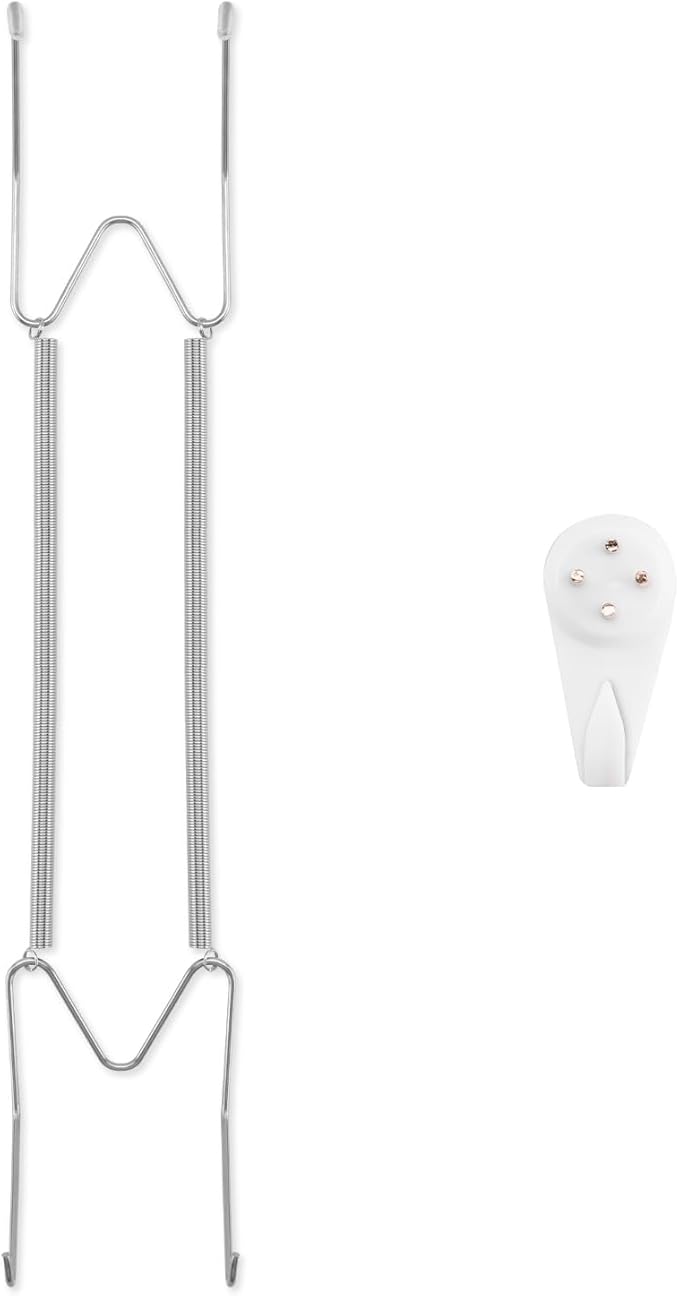 Bilillo Plate Hangers for The Wall, Suitable for 16-20 inch Decorative Plate, Stainless Steel Invisible Heavy Duty Wire Plate Holder with Wall Hooks, Plate Hangers for Displaying Plates, Silver