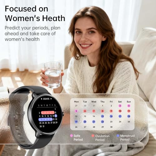 Smart Watch for Women Men, 1.27" AMOLED Screen Smartwatch with Answer/Make Call for iPhone/Android/Samsung, Fitness Tracke...