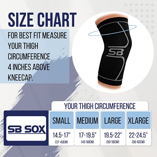 SB SOX Compression Knee Brace - Great Support That Stays in Place - Perfect for Recovery, Everyday Use - Best Treatment fo...