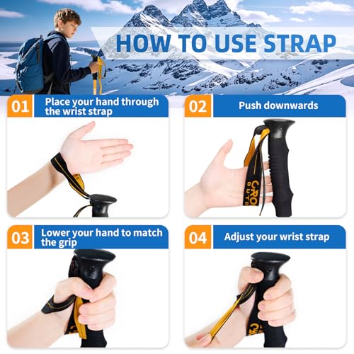 Lightweight Collapsible Kids Hiking Poles - Retractable Kids Hiking Stick, Telescoping Aluminum Trekking Poles 2 Pack, Adj...