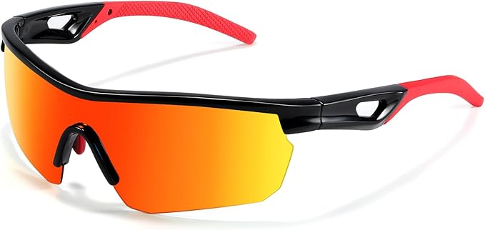 Vcarsian Kids Sunglasses Polarized Baseball Sports Sun Glasses,Lightweight UV400 TR90 Cycling Shades Frame Boys Girls
