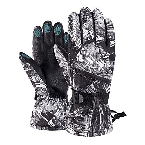 Hoihoo Ski Gloves - Waterproof Winter Snowboarding Gloves for Men & Women, Touchscreen Compatible, Warm Below -30F