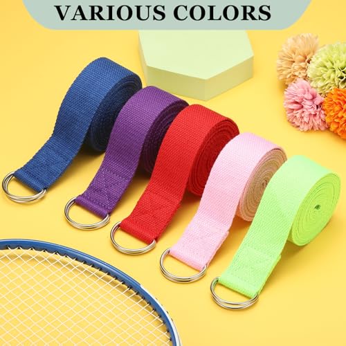 YELARXI Yoga Strap for Stretching, Athletic Stretch Band with Adjustable Metal D Ring Buckle Yoga Bands