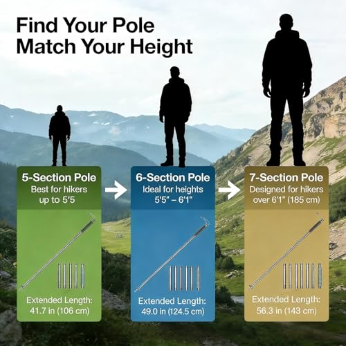 Trekking Pole Tactical Walking Stick, Multifunctional Lightweight Aircraft Aluminum Collapsible Survival Hiking Pole with ...