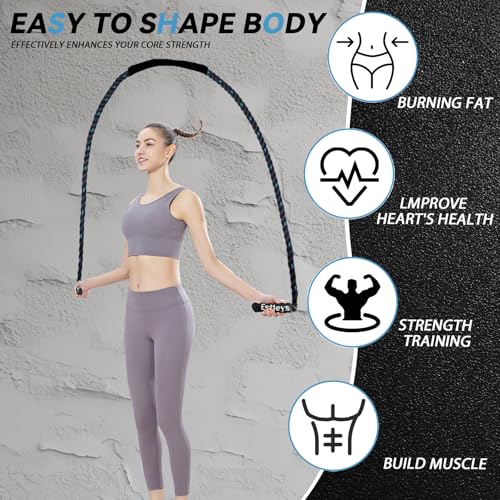 5lb Weighted Jump Rope for Men and Women, Adult Heavy Skipping Rope, Heavy Jump Ropes for Home Workout, Weight Loss, Shapi...