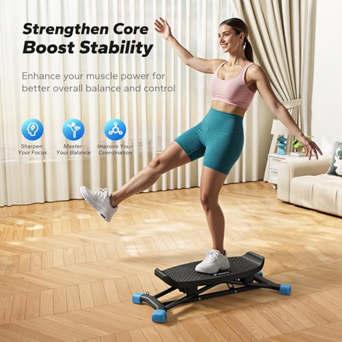 MERACH Balance Board for Adults, Rocking Stepper with Resistance Bands, Portable Wobble Board Featuring LCD Monitor, 300 l...