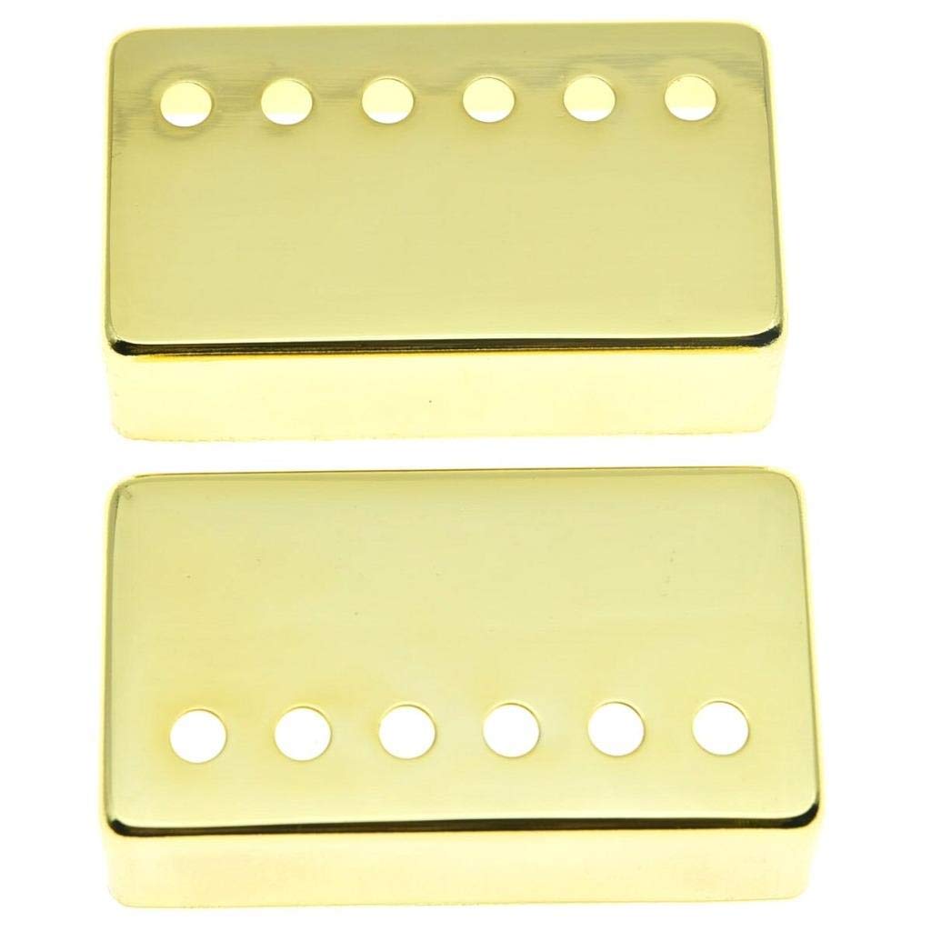 Kaish 2Pcs Humbucker Guitar Pickup Cover Brass Humbucker Pickup Covers 50Mm/52Mm Pole Spacing Pickup Cover For Epi Les Paul Gold