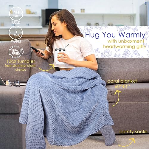 UNBOXMENT Get Well Soon Gifts for Women, Self Care Package with Blanket, Spa Gift Basket for Sick Friends, Feel Better Aft...
