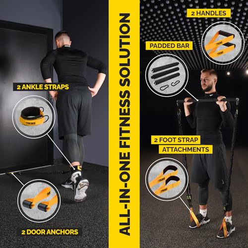 Tube Resistance Bands for Working Out Men and Women - Exercise Bands Resistance Bands Set, Resistance Band Bar, Handles, A...