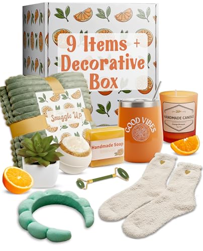 Get Well Soon Pre Made Gift Baskets for Women – Self Care Spa, Care Package with Blanket, Relaxing Collection, Cozy Kit, B...